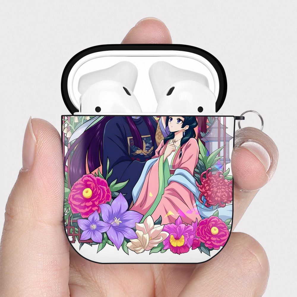 （画像用） 薬屋のひとりごと The Apothecary Diaries AirPods 第2世代保護ケース ハードシェル ブラック 耐衝撃・防指紋・カラビナ付き
