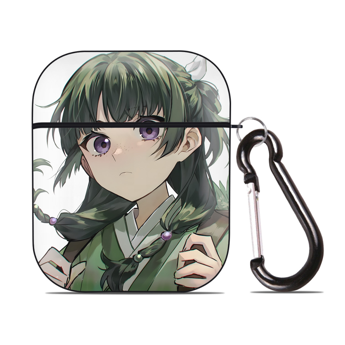 （画像用） 薬屋のひとりごと The Apothecary Diaries AirPods 第2世代保護ケース ハードシェル ブラック 耐衝撃・防指紋・カラビナ付き