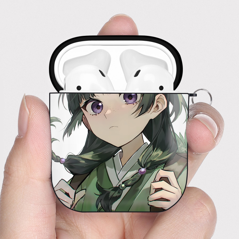 （画像用） 薬屋のひとりごと The Apothecary Diaries AirPods 第2世代保護ケース ハードシェル ブラック 耐衝撃・防指紋・カラビナ付き