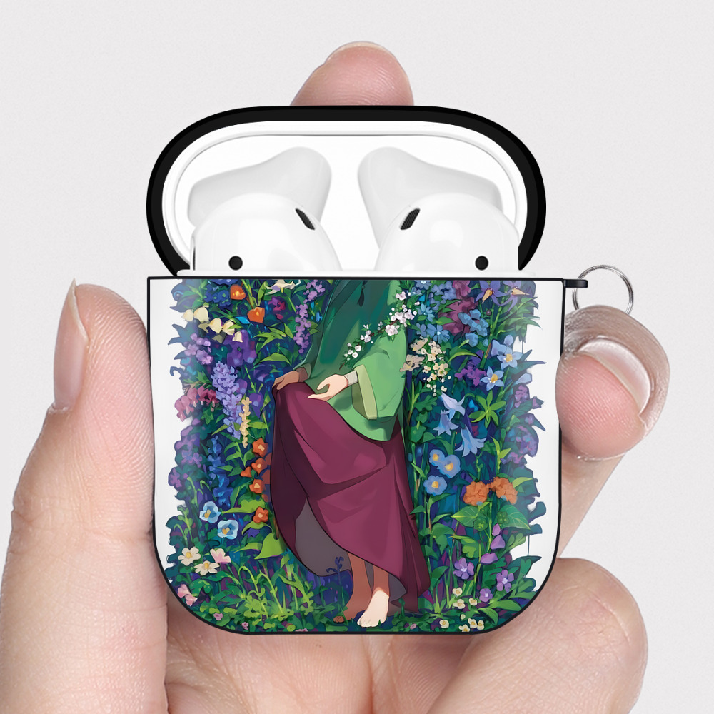 （画像用） 薬屋のひとりごと The Apothecary Diaries AirPods 第2世代保護ケース ハードシェル ブラック 耐衝撃・防指紋・カラビナ付き