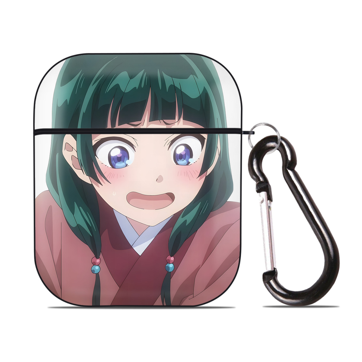 （画像用） 薬屋のひとりごと The Apothecary Diaries AirPods 第2世代保護ケース ハードシェル ブラック 耐衝撃・防指紋・カラビナ付き