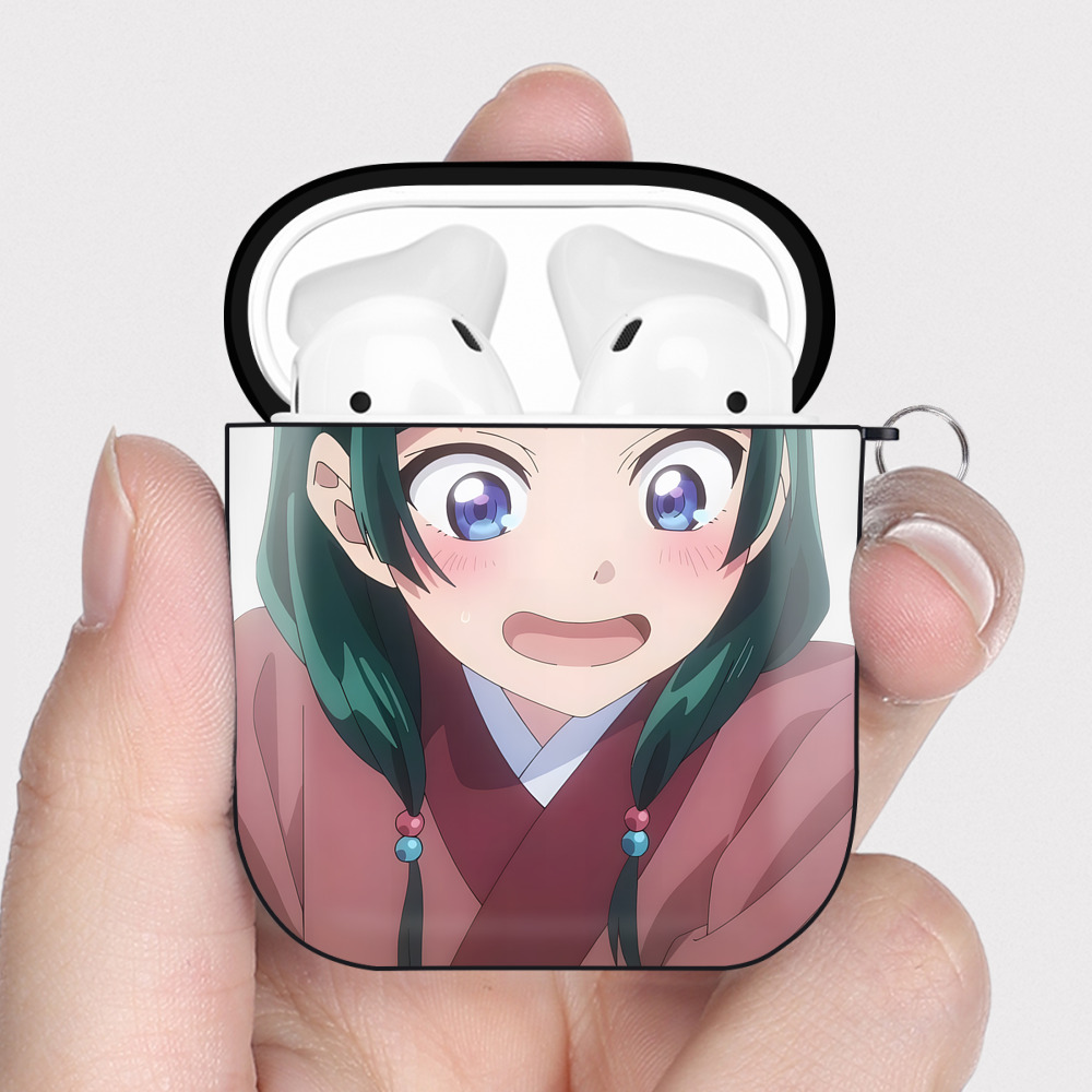 （画像用） 薬屋のひとりごと The Apothecary Diaries AirPods 第2世代保護ケース ハードシェル ブラック 耐衝撃・防指紋・カラビナ付き