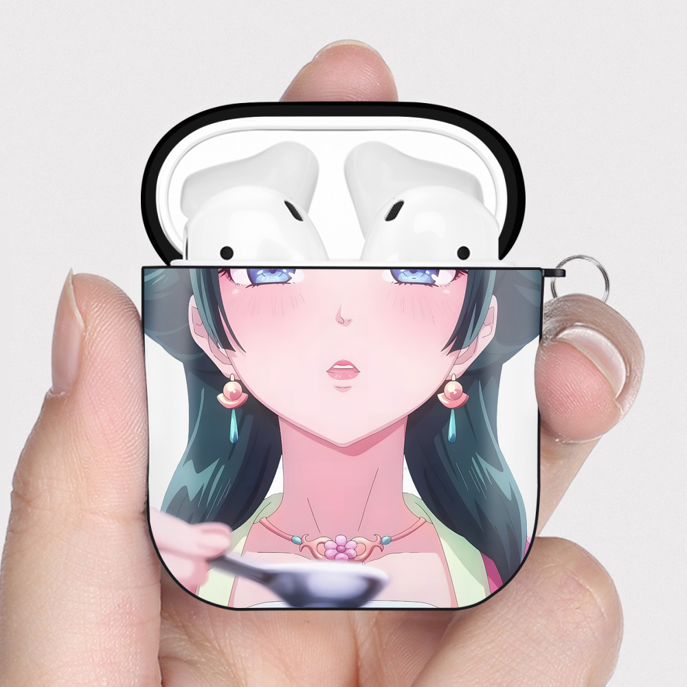 （画像用） 薬屋のひとりごと The Apothecary Diaries AirPods 第2世代保護ケース ハードシェル ブラック 耐衝撃・防指紋・カラビナ付き