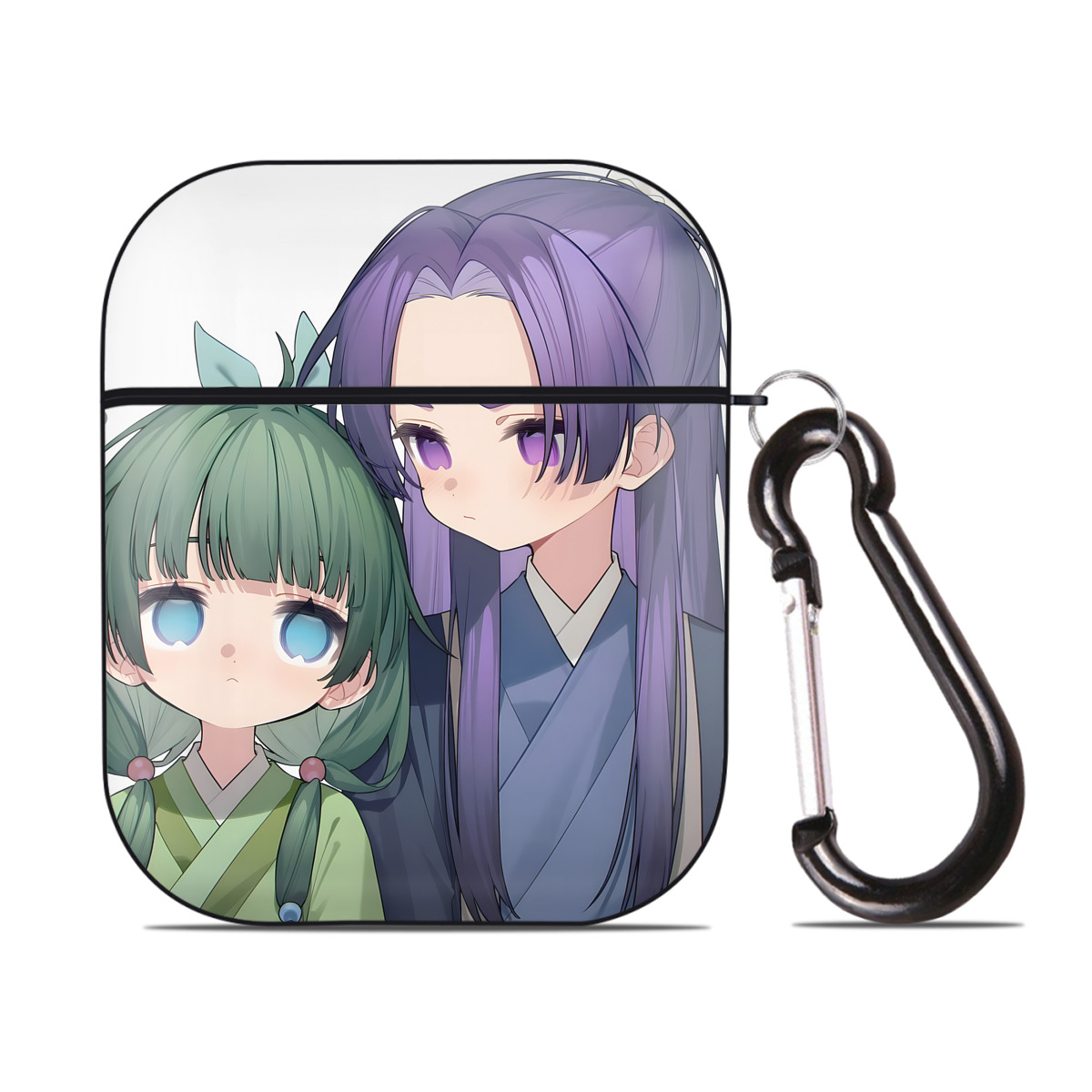 （画像用） 薬屋のひとりごと The Apothecary Diaries AirPods 第2世代保護ケース ハードシェル ブラック 耐衝撃・防指紋・カラビナ付き