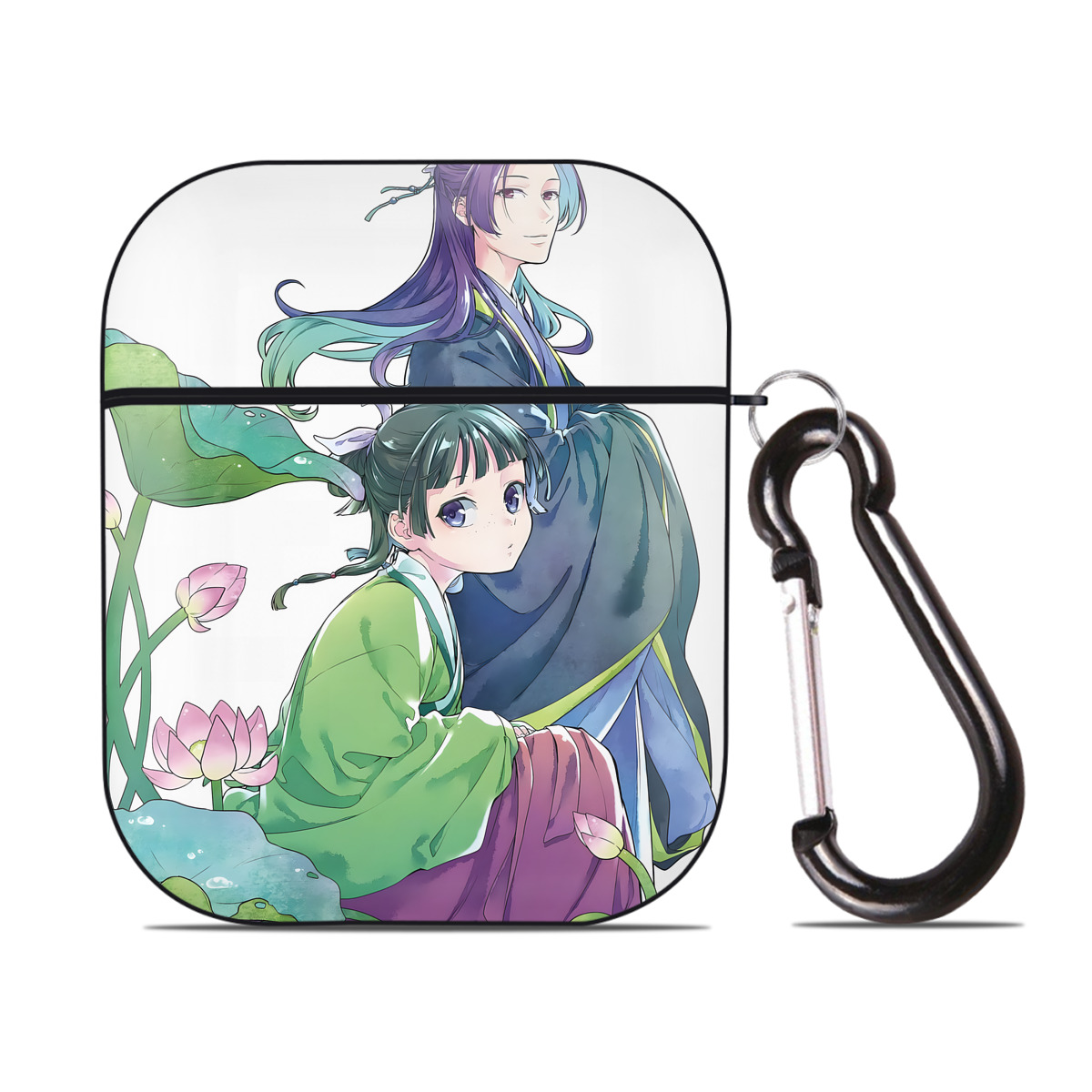 （画像用） 薬屋のひとりごと The Apothecary Diaries AirPods 第2世代保護ケース ハードシェル ブラック 耐衝撃・防指紋・カラビナ付き