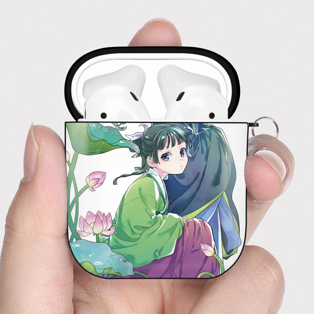 （画像用） 薬屋のひとりごと The Apothecary Diaries AirPods 第2世代保護ケース ハードシェル ブラック 耐衝撃・防指紋・カラビナ付き