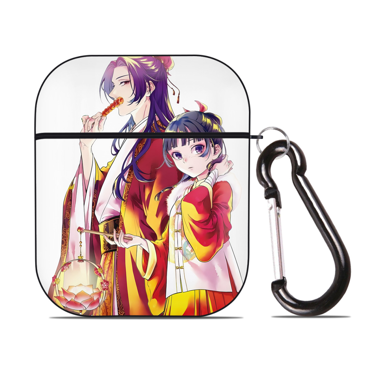 （画像用） 薬屋のひとりごと The Apothecary Diaries AirPods 第2世代保護ケース ハードシェル ブラック 耐衝撃・防指紋・カラビナ付き