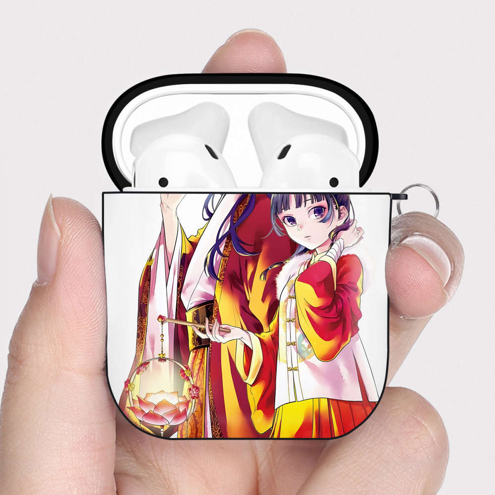 （画像用） 薬屋のひとりごと The Apothecary Diaries AirPods 第2世代保護ケース ハードシェル ブラック 耐衝撃・防指紋・カラビナ付き