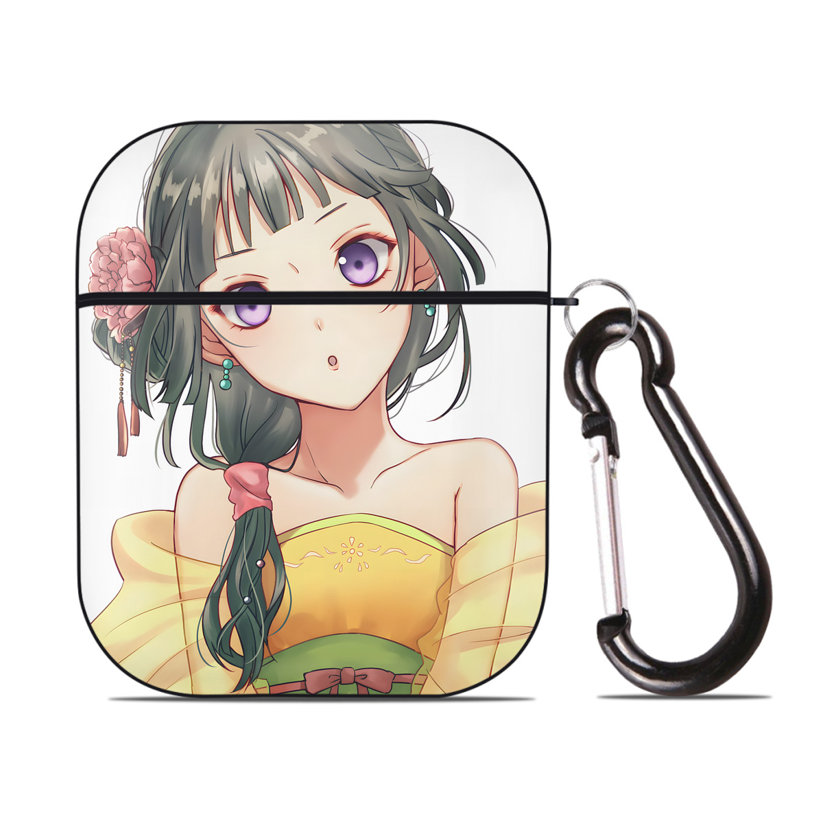 （画像用） 薬屋のひとりごと The Apothecary Diaries AirPods 第2世代保護ケース ハードシェル ブラック 耐衝撃・防指紋・カラビナ付き