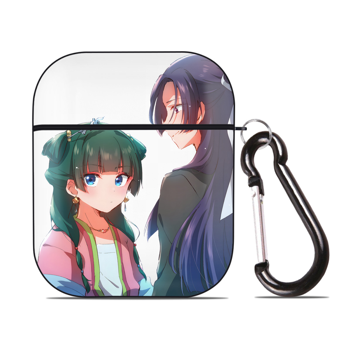 （画像用） 薬屋のひとりごと The Apothecary Diaries AirPods 第2世代保護ケース ハードシェル ブラック 耐衝撃・防指紋・カラビナ付き