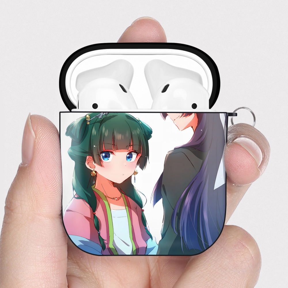 （画像用） 薬屋のひとりごと The Apothecary Diaries AirPods 第2世代保護ケース ハードシェル ブラック 耐衝撃・防指紋・カラビナ付き