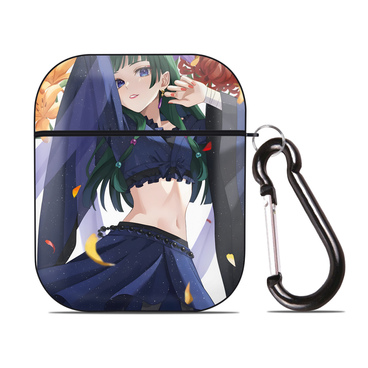 （画像用） 薬屋のひとりごと The Apothecary Diaries AirPods 第2世代保護ケース ハードシェル ブラック 耐衝撃・防指紋・カラビナ付き