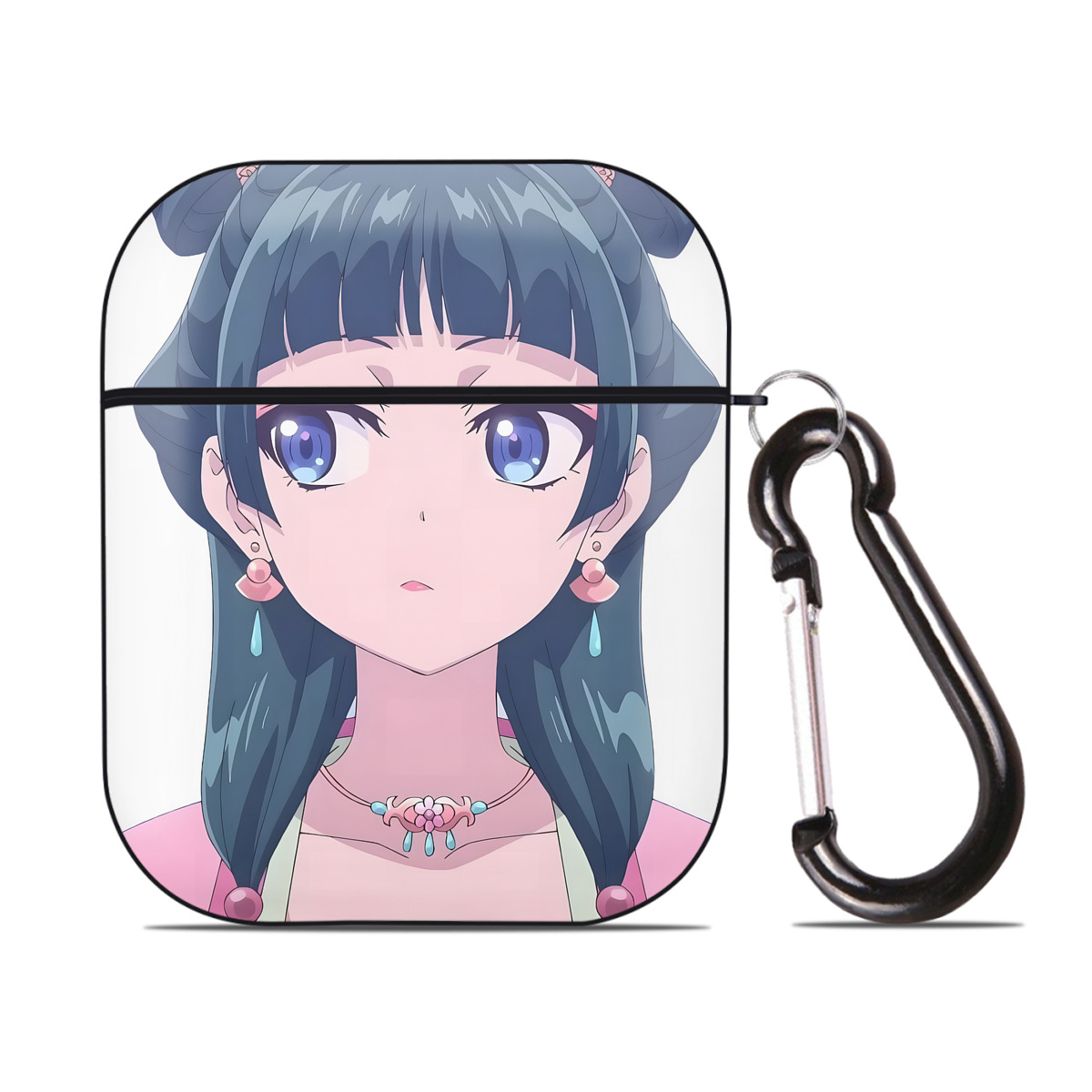 （画像用） 薬屋のひとりごと The Apothecary Diaries AirPods 第2世代保護ケース ハードシェル ブラック 耐衝撃・防指紋・カラビナ付き