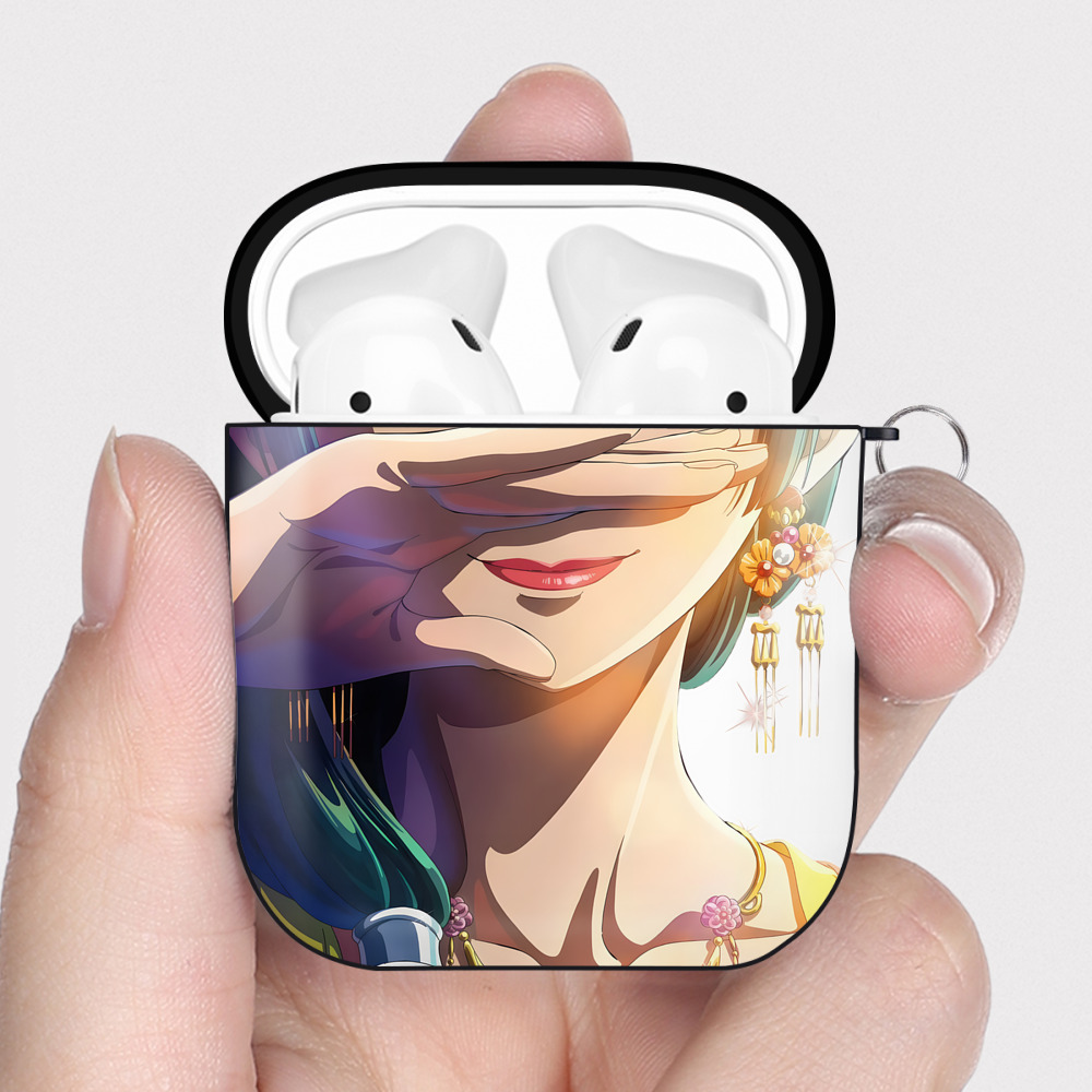 （画像用） 薬屋のひとりごと The Apothecary Diaries AirPods 第2世代保護ケース ハードシェル ブラック 耐衝撃・防指紋・カラビナ付き