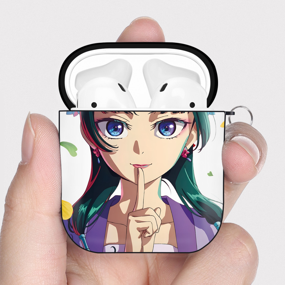 （画像用） 薬屋のひとりごと The Apothecary Diaries AirPods 第2世代保護ケース ハードシェル ブラック 耐衝撃・防指紋・カラビナ付き