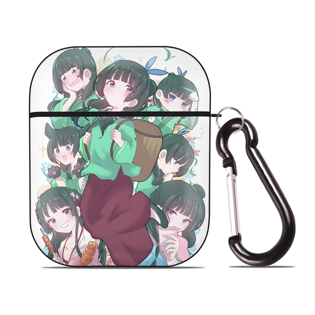 （画像用） 薬屋のひとりごと The Apothecary Diaries AirPods 第2世代保護ケース ハードシェル ブラック 耐衝撃・防指紋・カラビナ付き