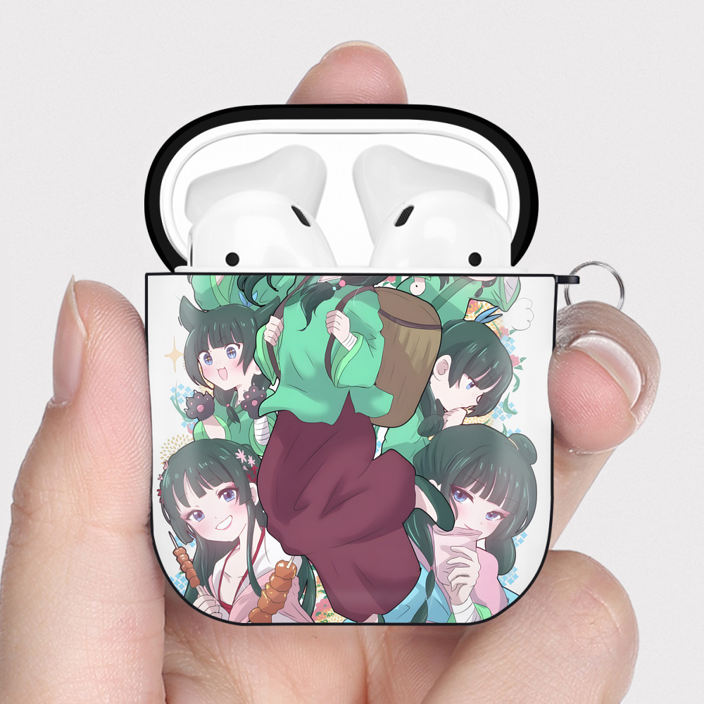 （画像用） 薬屋のひとりごと The Apothecary Diaries AirPods 第2世代保護ケース ハードシェル ブラック 耐衝撃・防指紋・カラビナ付き