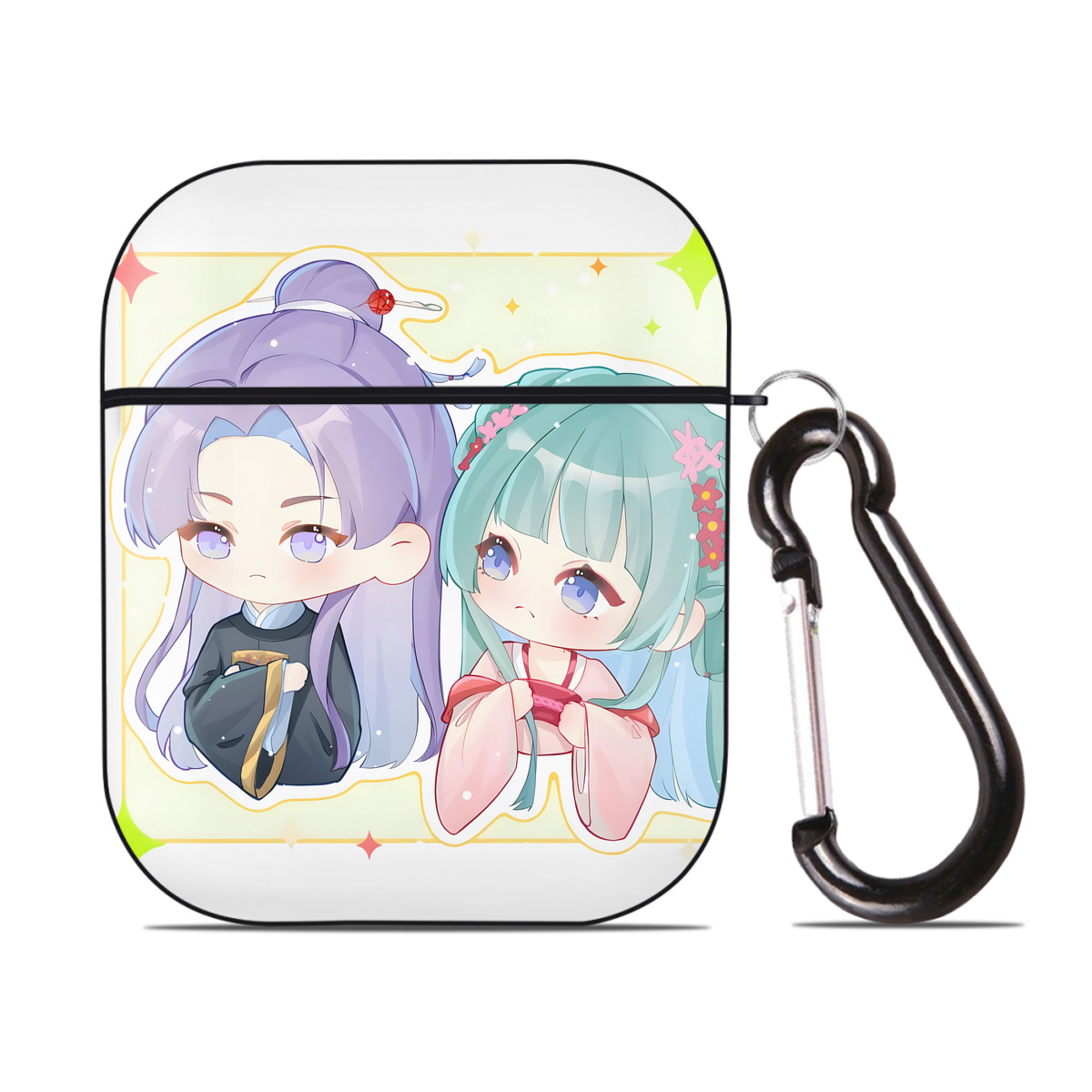 （画像用） 薬屋のひとりごと The Apothecary Diaries AirPods 第2世代保護ケース ハードシェル ブラック 耐衝撃・防指紋・カラビナ付き