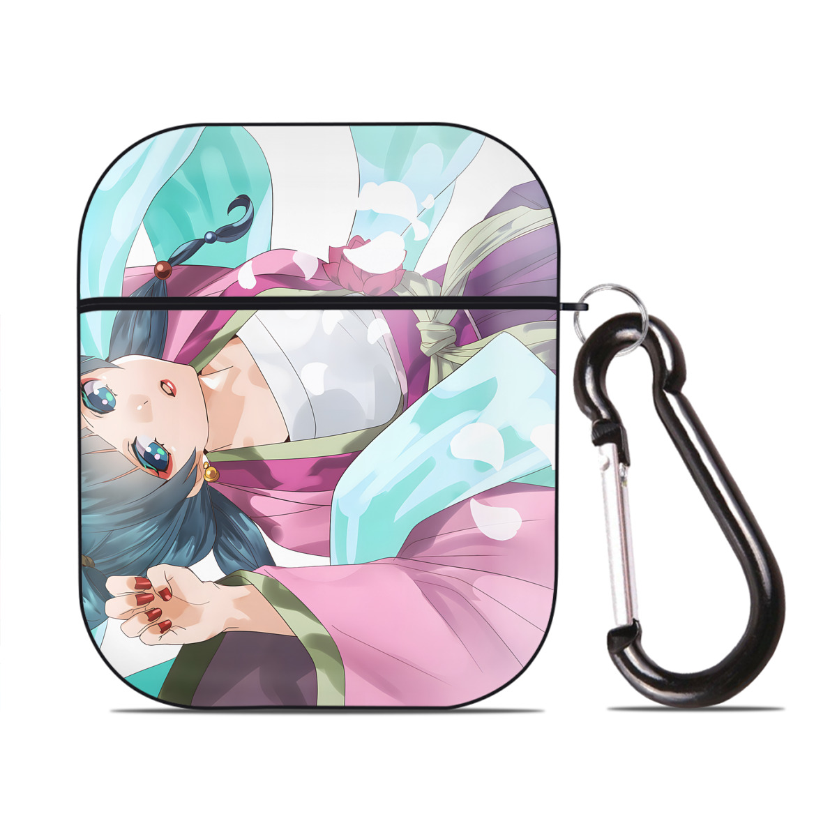 （画像用） 薬屋のひとりごと The Apothecary Diaries AirPods 第2世代保護ケース ハードシェル ブラック 耐衝撃・防指紋・カラビナ付き