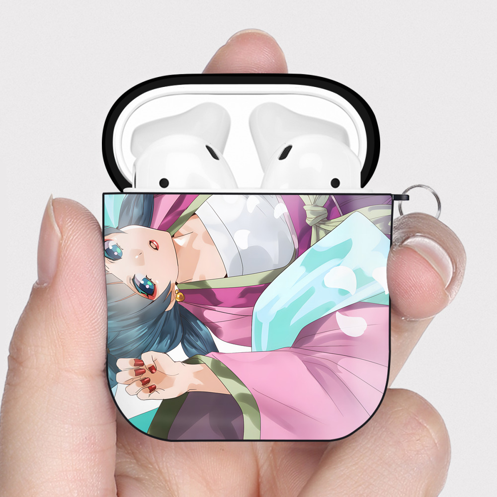 （画像用） 薬屋のひとりごと The Apothecary Diaries AirPods 第2世代保護ケース ハードシェル ブラック 耐衝撃・防指紋・カラビナ付き