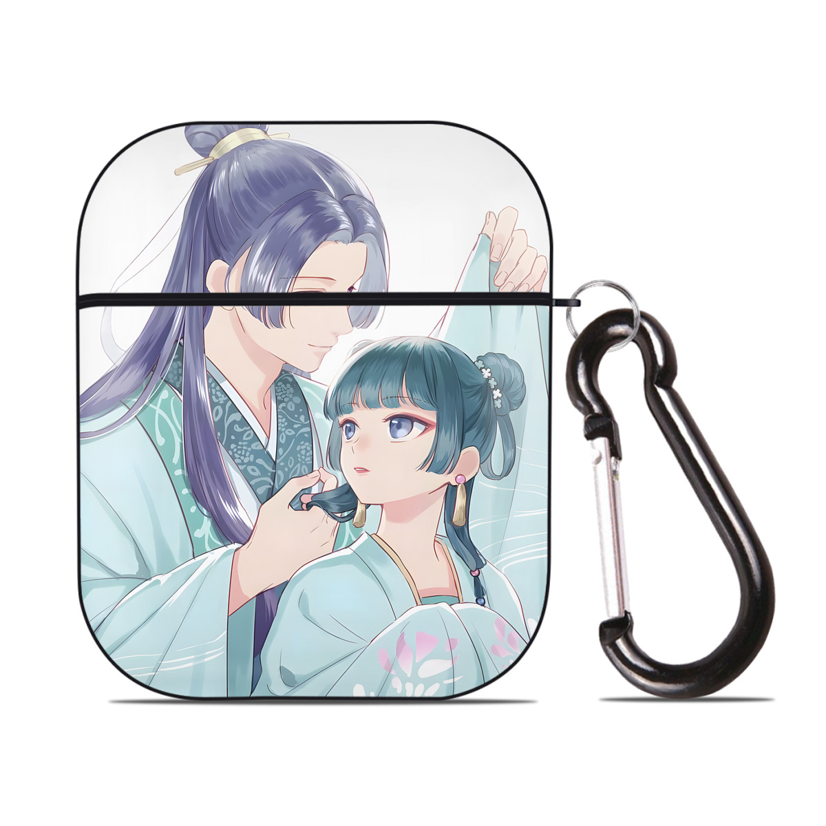 （画像用） 薬屋のひとりごと The Apothecary Diaries AirPods 第2世代保護ケース ハードシェル ブラック 耐衝撃・防指紋・カラビナ付き