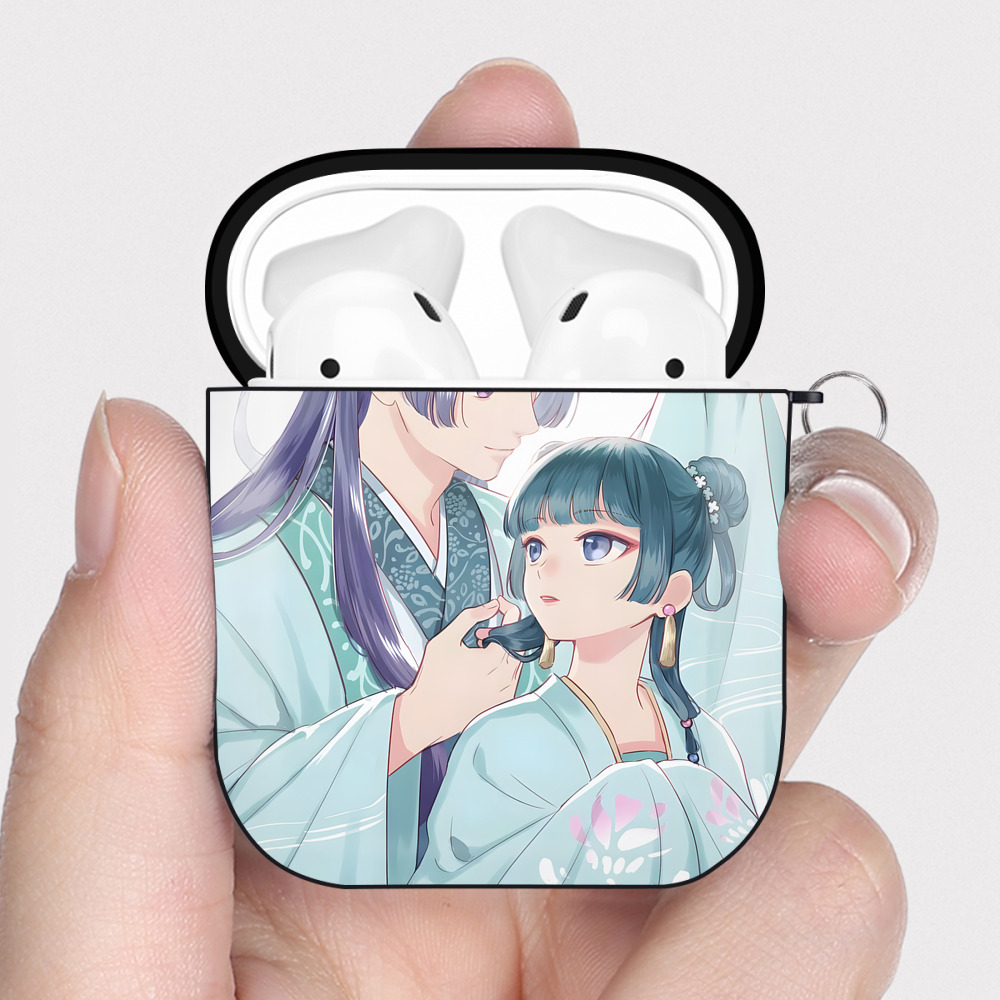 （画像用） 薬屋のひとりごと The Apothecary Diaries AirPods 第2世代保護ケース ハードシェル ブラック 耐衝撃・防指紋・カラビナ付き