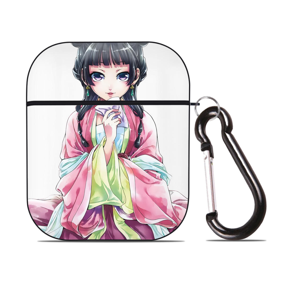 （画像用） 薬屋のひとりごと The Apothecary Diaries AirPods 第2世代保護ケース ハードシェル ブラック 耐衝撃・防指紋・カラビナ付き