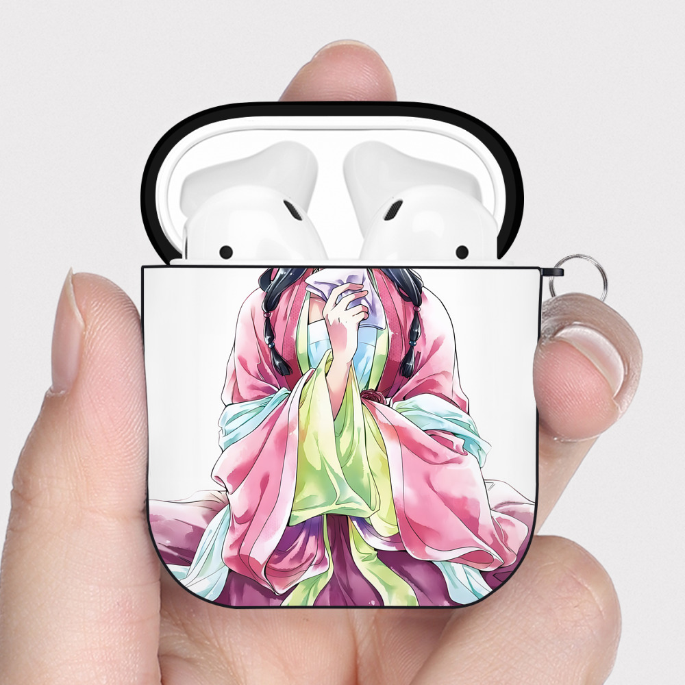 （画像用） 薬屋のひとりごと The Apothecary Diaries AirPods 第2世代保護ケース ハードシェル ブラック 耐衝撃・防指紋・カラビナ付き