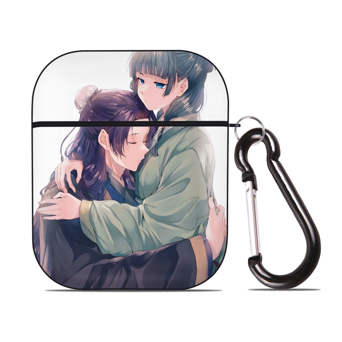 （画像用） 薬屋のひとりごと The Apothecary Diaries AirPods 第2世代保護ケース ハードシェル ブラック 耐衝撃・防指紋・カラビナ付き