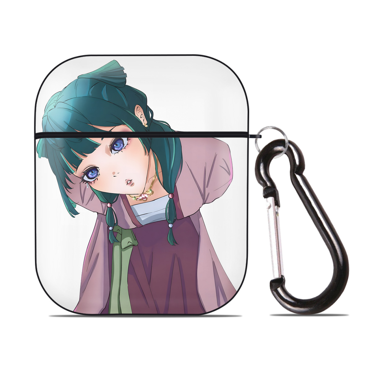 （画像用） 薬屋のひとりごと The Apothecary Diaries AirPods 第2世代保護ケース ハードシェル ブラック 耐衝撃・防指紋・カラビナ付き
