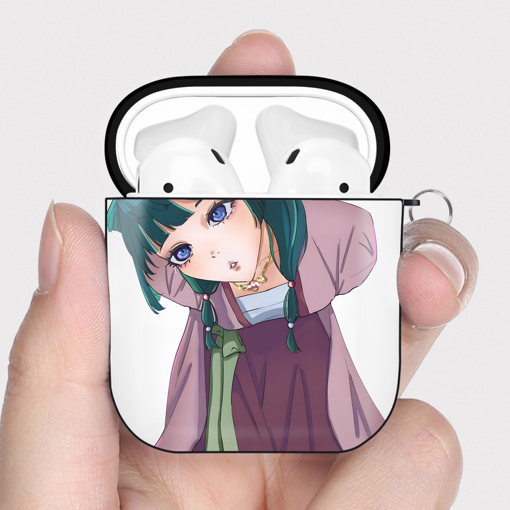 （画像用） 薬屋のひとりごと The Apothecary Diaries AirPods 第2世代保護ケース ハードシェル ブラック 耐衝撃・防指紋・カラビナ付き