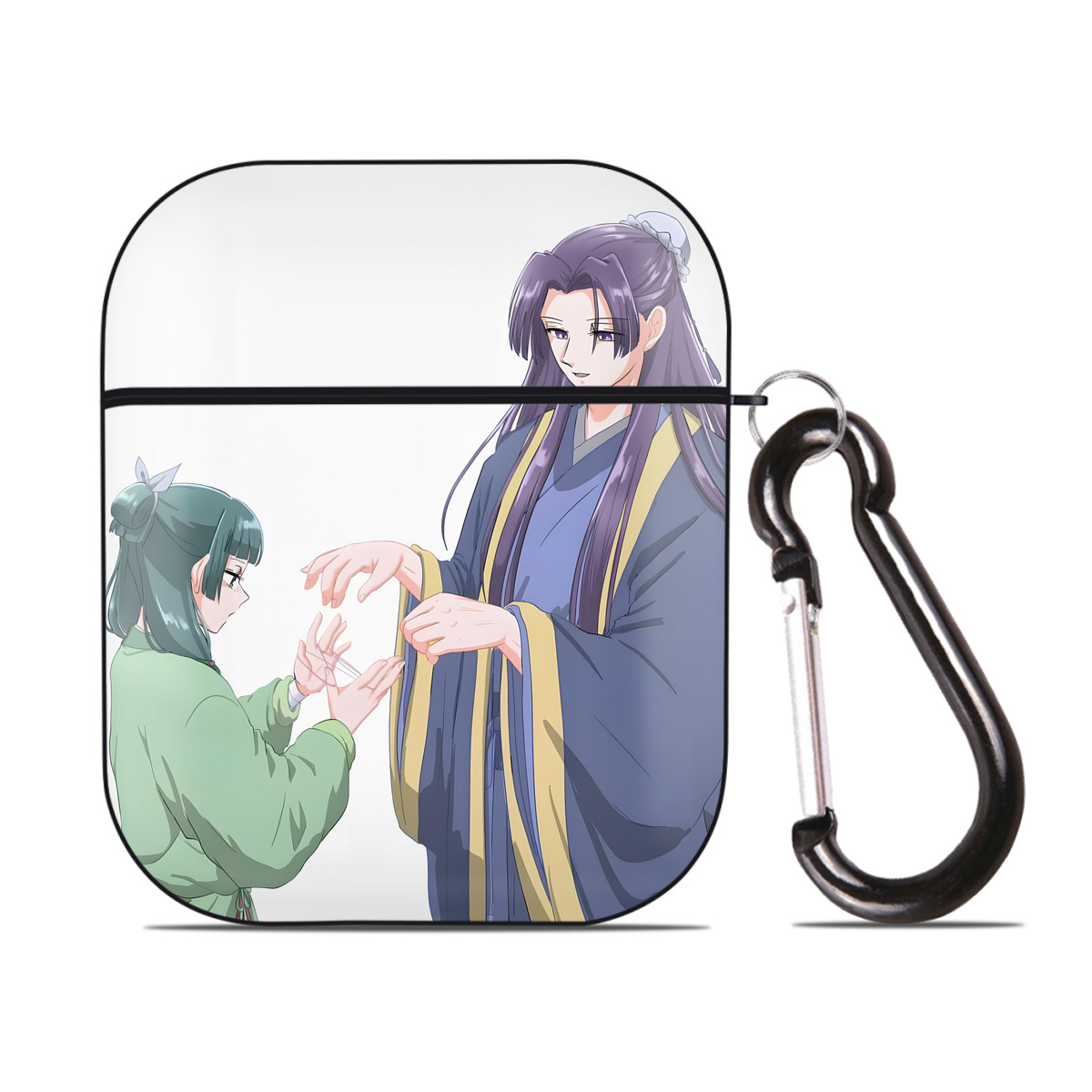 （画像用） 薬屋のひとりごと The Apothecary Diaries AirPods 第2世代保護ケース ハードシェル ブラック 耐衝撃・防指紋・カラビナ付き