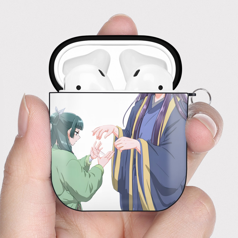 （画像用） 薬屋のひとりごと The Apothecary Diaries AirPods 第2世代保護ケース ハードシェル ブラック 耐衝撃・防指紋・カラビナ付き