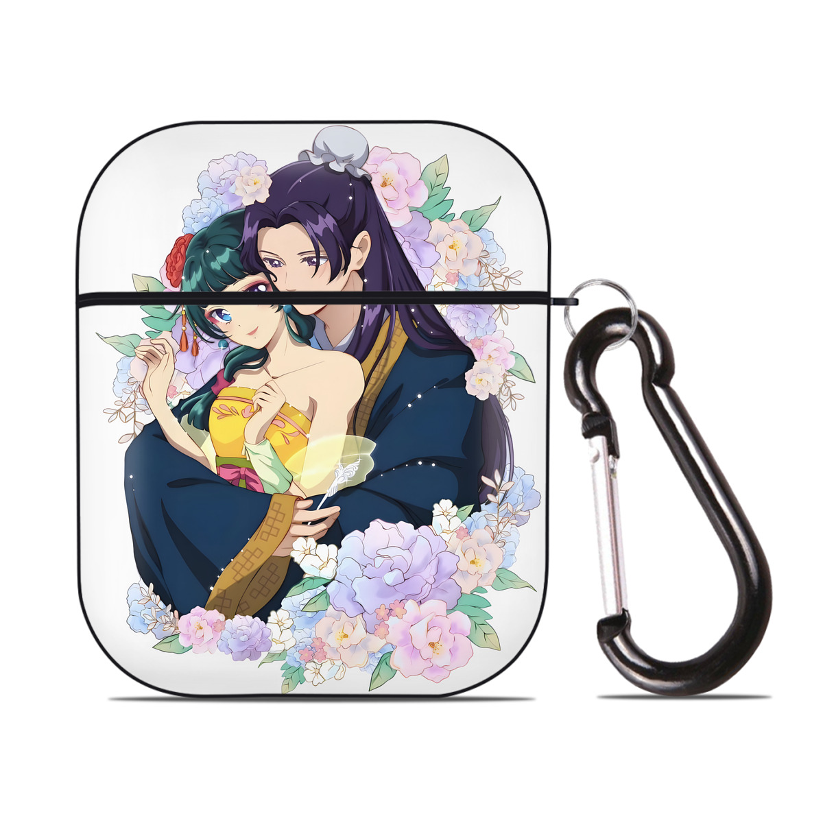 （画像用） 薬屋のひとりごと The Apothecary Diaries AirPods 第2世代保護ケース ハードシェル ブラック 耐衝撃・防指紋・カラビナ付き