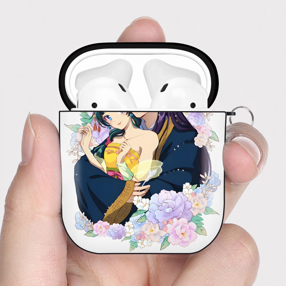 （画像用） 薬屋のひとりごと The Apothecary Diaries AirPods 第2世代保護ケース ハードシェル ブラック 耐衝撃・防指紋・カラビナ付き