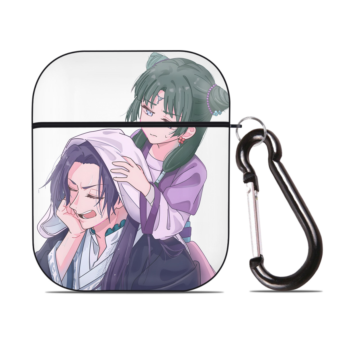 （画像用） 薬屋のひとりごと The Apothecary Diaries AirPods 第2世代保護ケース ハードシェル ブラック 耐衝撃・防指紋・カラビナ付き