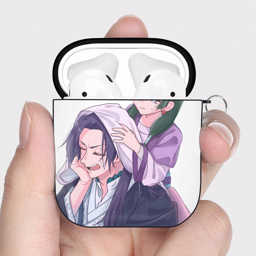 （画像用） 薬屋のひとりごと The Apothecary Diaries AirPods 第2世代保護ケース ハードシェル ブラック 耐衝撃・防指紋・カラビナ付き