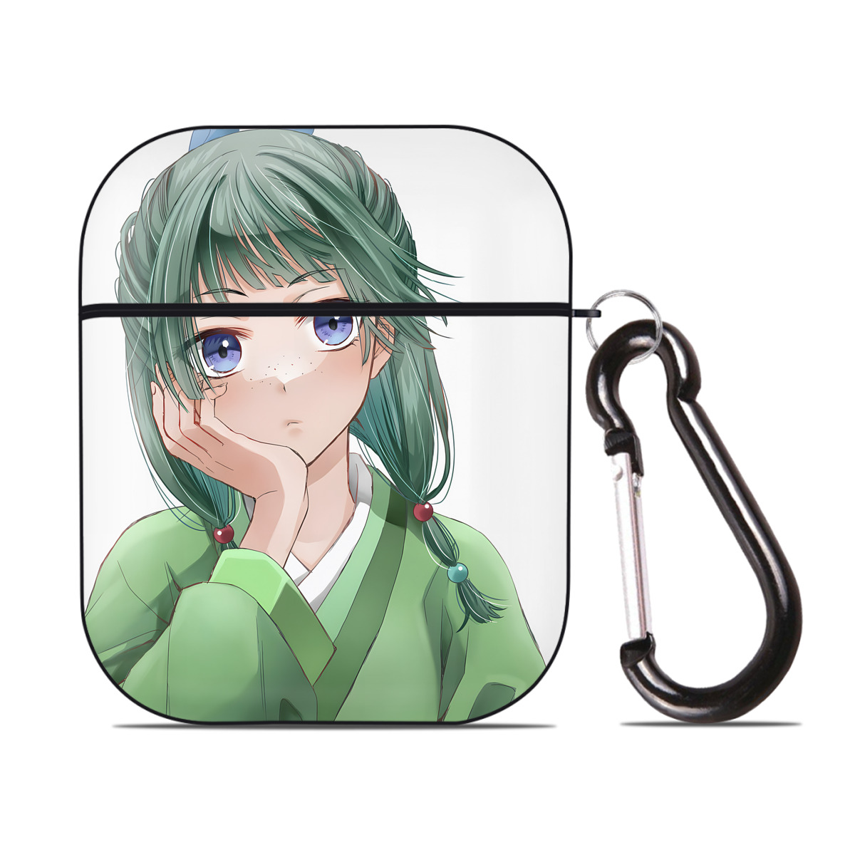 （画像用） 薬屋のひとりごと The Apothecary Diaries AirPods 第2世代保護ケース ハードシェル ブラック 耐衝撃・防指紋・カラビナ付き