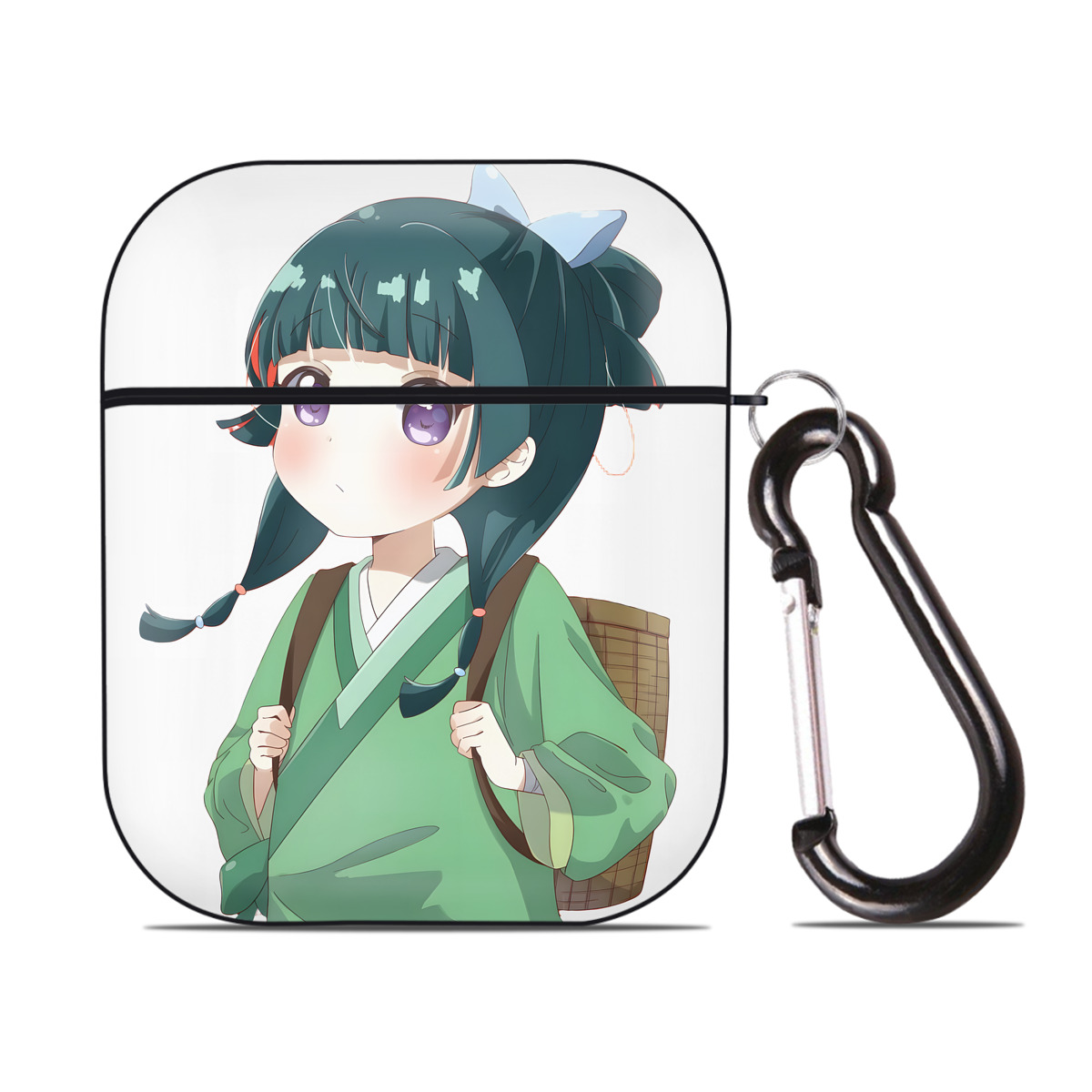 （画像用） 薬屋のひとりごと The Apothecary Diaries AirPods 第2世代保護ケース ハードシェル ブラック 耐衝撃・防指紋・カラビナ付き