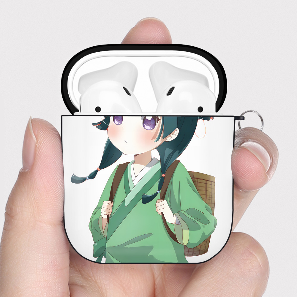 （画像用） 薬屋のひとりごと The Apothecary Diaries AirPods 第2世代保護ケース ハードシェル ブラック 耐衝撃・防指紋・カラビナ付き