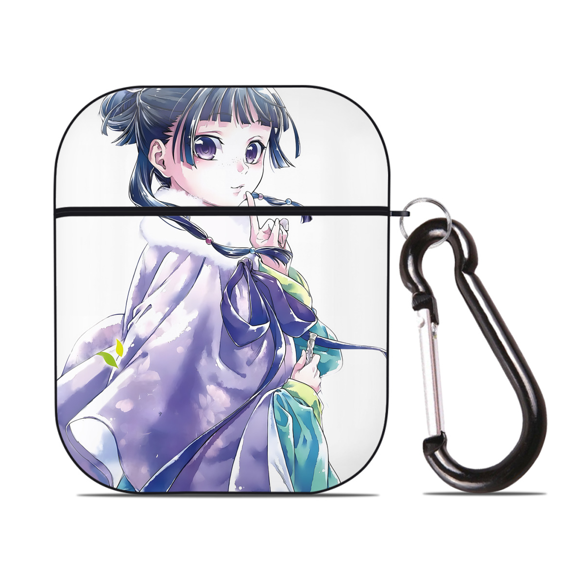 （画像用） 薬屋のひとりごと The Apothecary Diaries AirPods 第2世代保護ケース ハードシェル ブラック 耐衝撃・防指紋・カラビナ付き