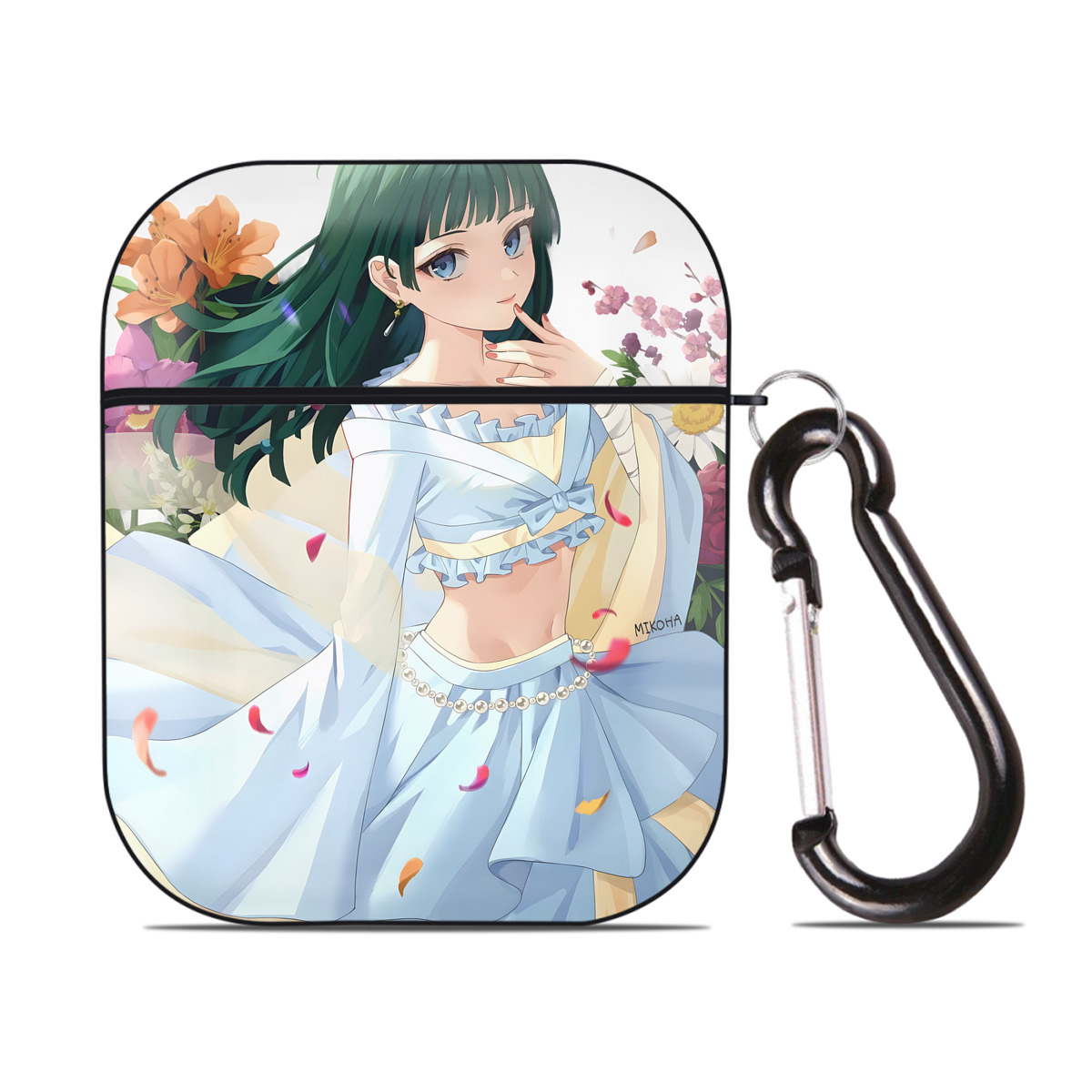 （画像用） 薬屋のひとりごと The Apothecary Diaries AirPods 第2世代保護ケース ハードシェル ブラック 耐衝撃・防指紋・カラビナ付き