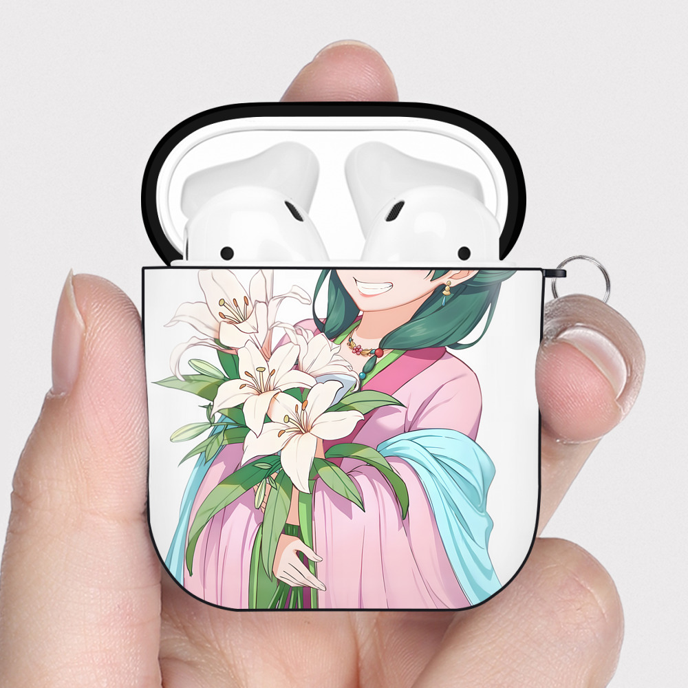 （画像用） 薬屋のひとりごと The Apothecary Diaries AirPods 第2世代保護ケース ハードシェル ブラック 耐衝撃・防指紋・カラビナ付き