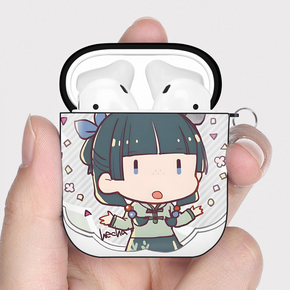 （画像用） 薬屋のひとりごと The Apothecary Diaries AirPods 第2世代保護ケース ハードシェル ブラック 耐衝撃・防指紋・カラビナ付き