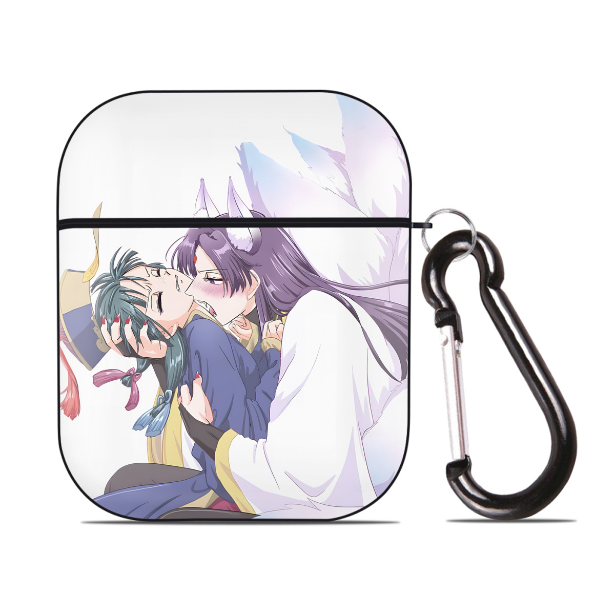 （画像用） 薬屋のひとりごと The Apothecary Diaries AirPods 第2世代保護ケース ハードシェル ブラック 耐衝撃・防指紋・カラビナ付き
