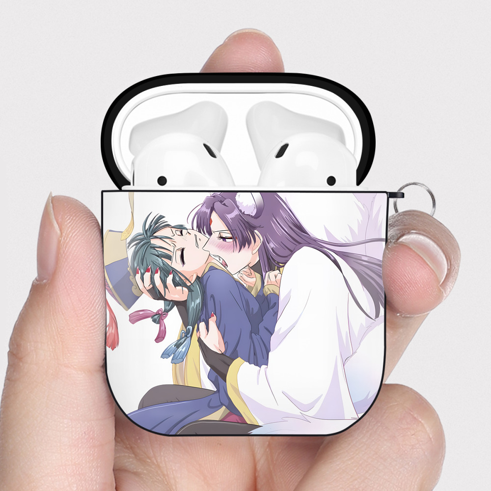 （画像用） 薬屋のひとりごと The Apothecary Diaries AirPods 第2世代保護ケース ハードシェル ブラック 耐衝撃・防指紋・カラビナ付き