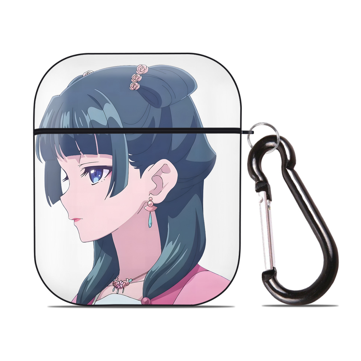 （画像用） 薬屋のひとりごと The Apothecary Diaries AirPods 第2世代保護ケース ハードシェル ブラック 耐衝撃・防指紋・カラビナ付き