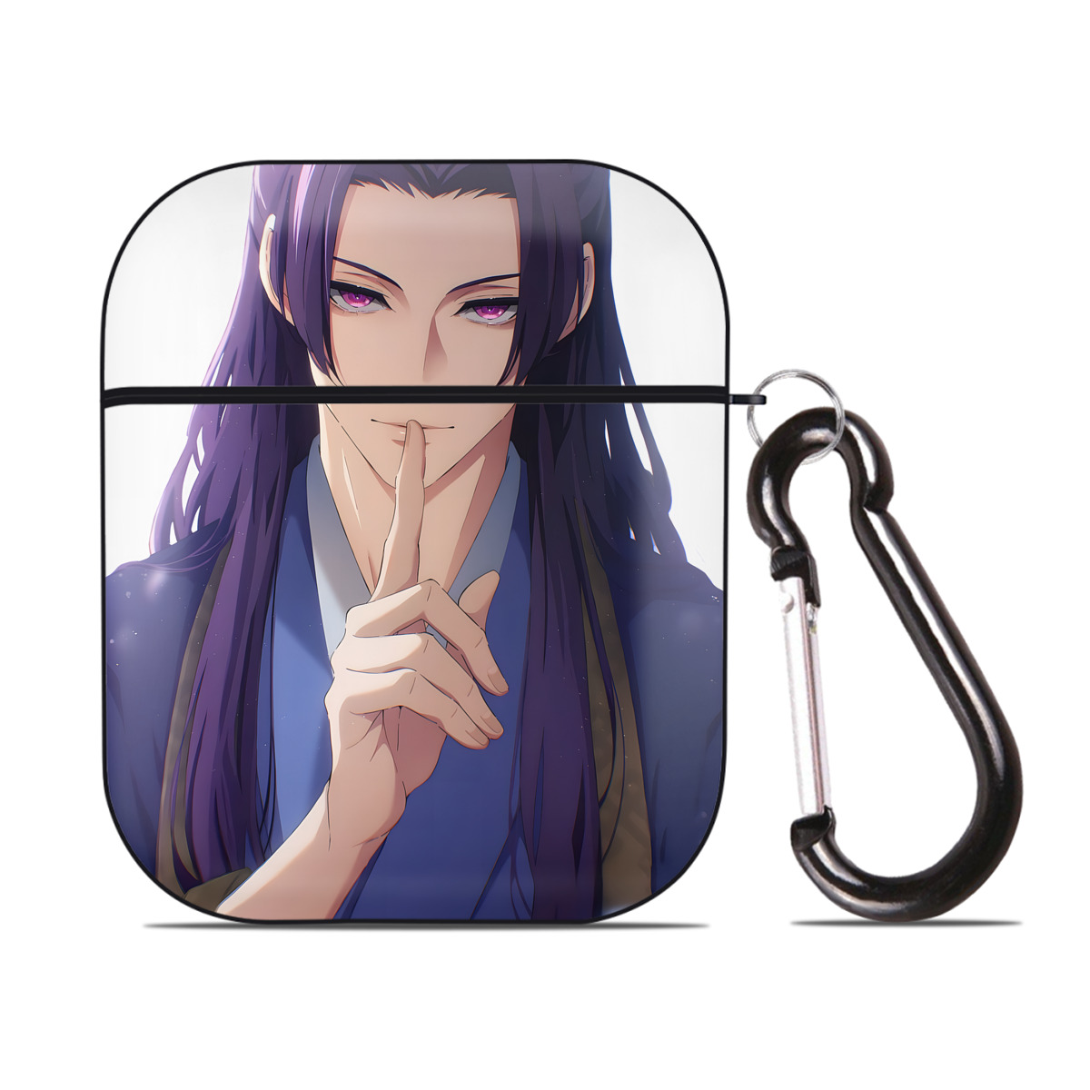（画像用） 薬屋のひとりごと The Apothecary Diaries AirPods 第2世代保護ケース ハードシェル ブラック 耐衝撃・防指紋・カラビナ付き