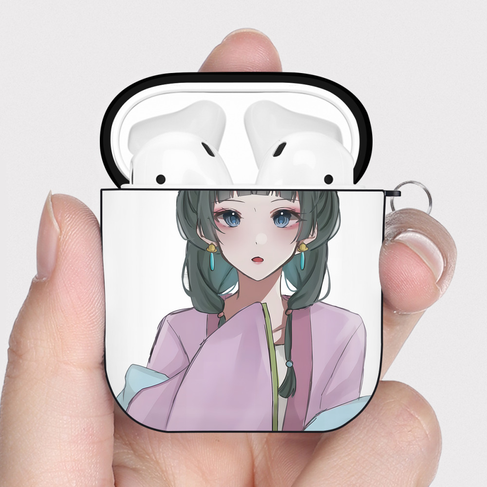 （画像用） 薬屋のひとりごと The Apothecary Diaries AirPods 第2世代保護ケース ハードシェル ブラック 耐衝撃・防指紋・カラビナ付き