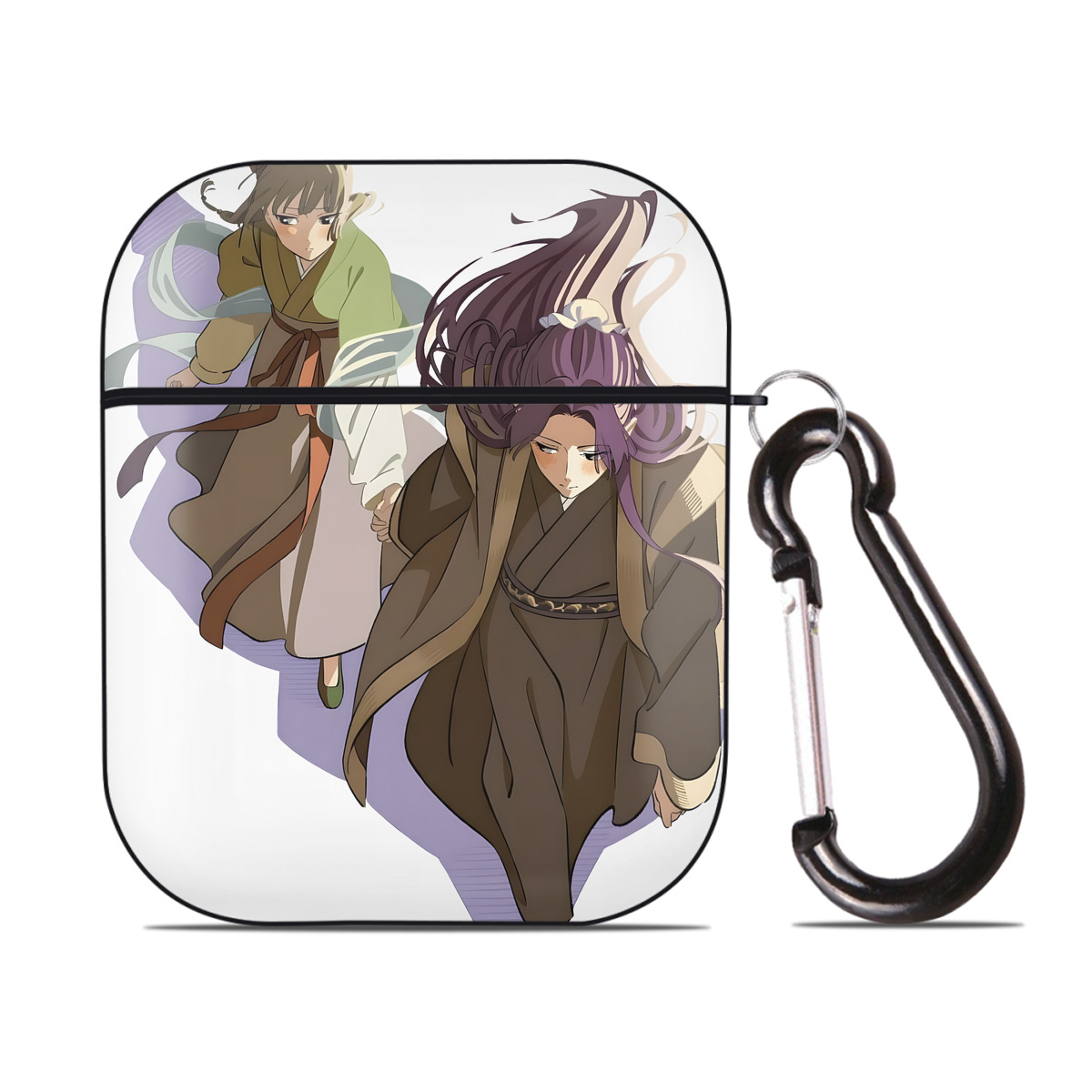 （画像用） 薬屋のひとりごと The Apothecary Diaries AirPods 第2世代保護ケース ハードシェル ブラック 耐衝撃・防指紋・カラビナ付き